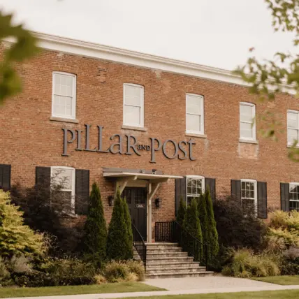 The exterior of the Pillar and Post hotel in Niagara-on-the-Lake.