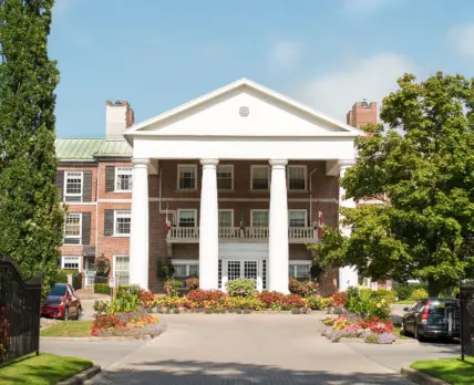 The exterior of the Queen’s Landing hotel in Niagara-on-the-Lake.