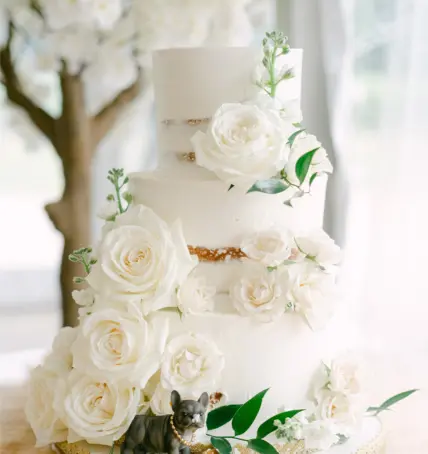 A wedding cake served at Château des Charmes in Niagara-on-the-Lake.