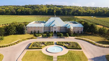 The entrance of Château des Charmes in Niagara-on-the-Lake.