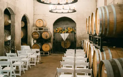 A wedding ceremony space at Creekside Estate Winery in Jordan Station.