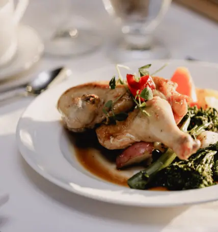 Food served at a vineyard wedding in Niagara, Ontario.