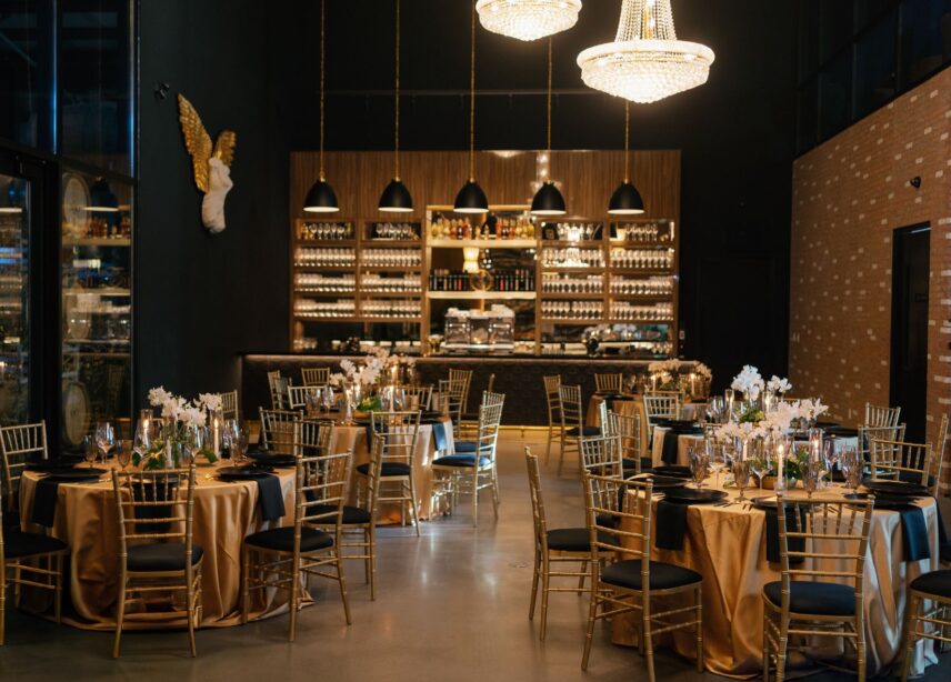 A traditional luxury wedding reception at Amo Estate Winery in Niagara-on-the-Lake wine country.